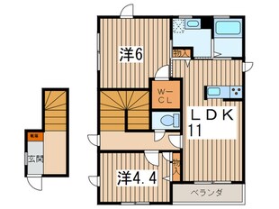 ミストラルA棟の物件間取画像